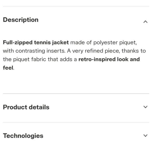 Diadora FZ zip up tennis jacket NWT - Picture 7 of 13